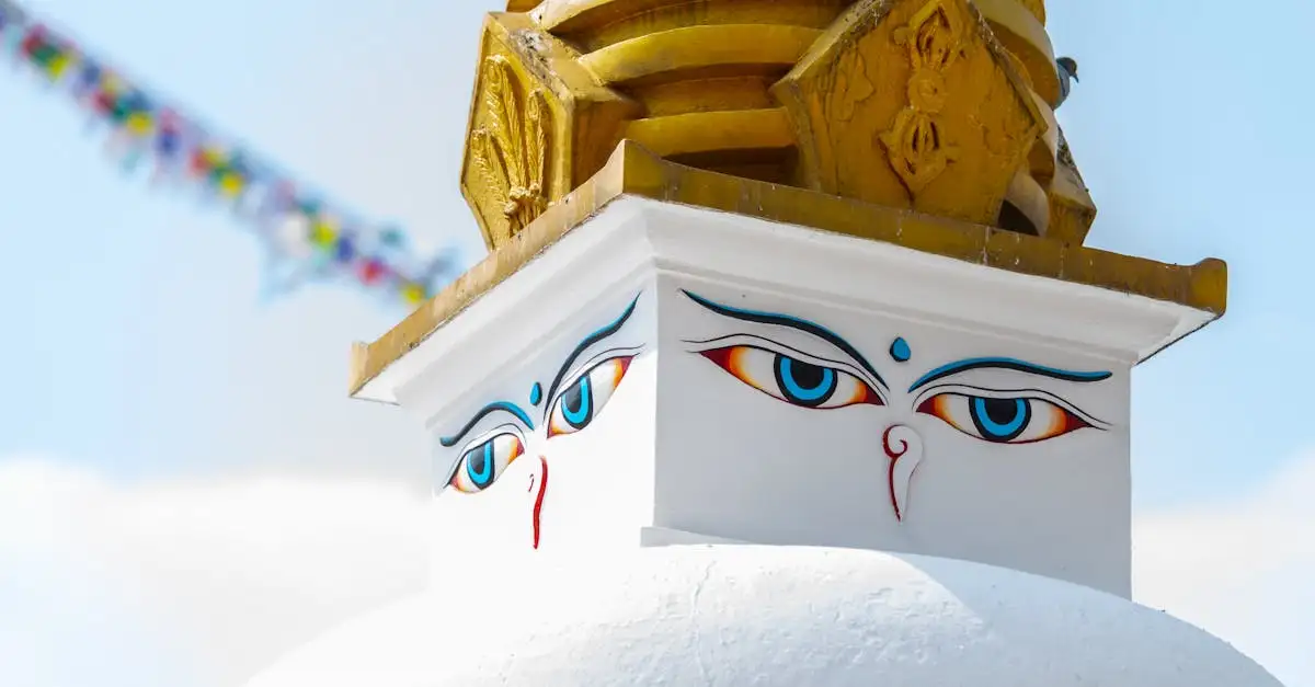 Quais as principais características da estupa de Boudhanath?