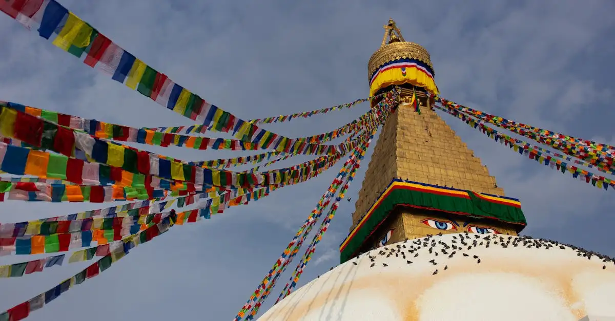 Quais as principais características da estupa de Boudhanath?
