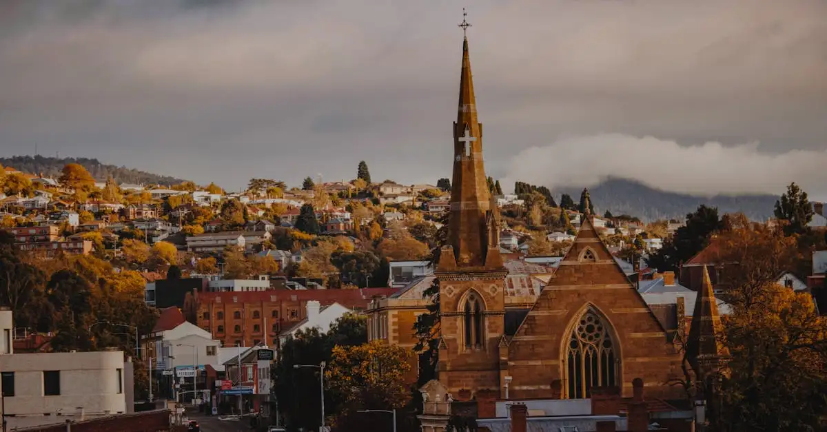 Quais são os principais sites históricos em Hobart?