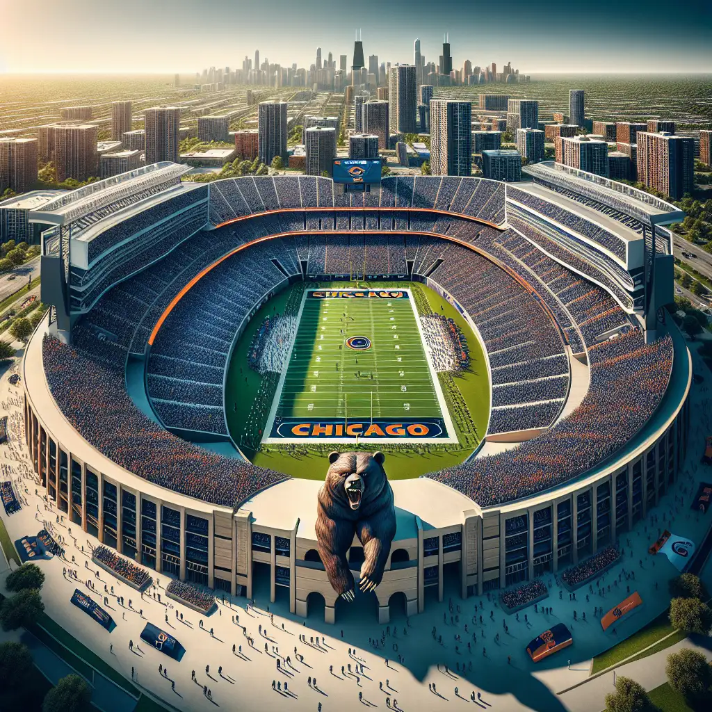 Qual é o nome do estádio onde jogam os Chicago Bears?