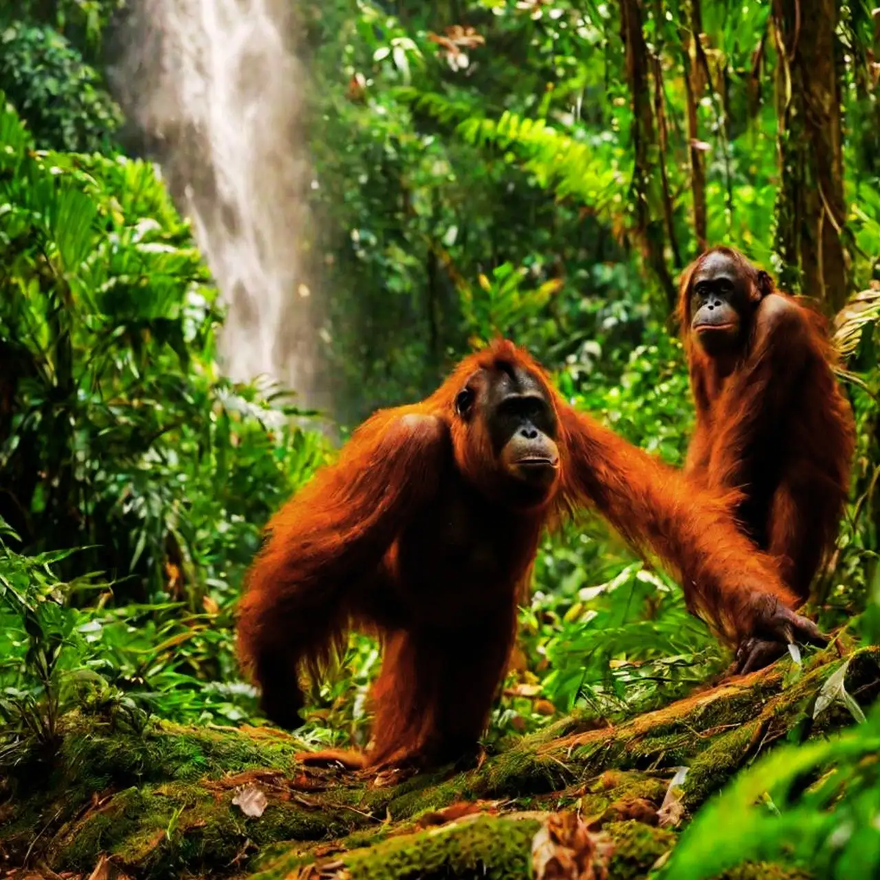 Como os orangotangos se comunicam na floresta tropical?