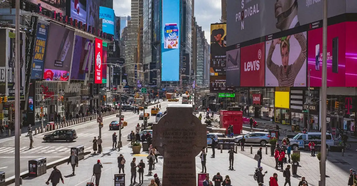 Qual cidade abriga a famosa praça Times Square?